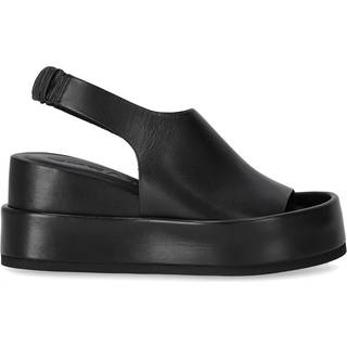 STRATEGIA BLACK WEDGE SANDAL