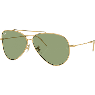Ray - Ban Unisex RBR0101S AVIATOR REVERSE 001/82 Solbriller Metal Guld Grøn Pilot Normal
