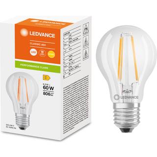 Ledvance Classic LED E27 Pære filament klar 7.5W 1055lm - 827 ekstra varm hvid | erstatter 75W