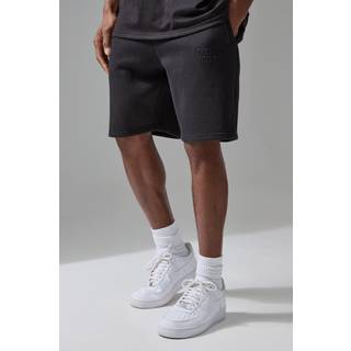 Mens Black Man Active Training Dept Oversized 7inch Embossed Short