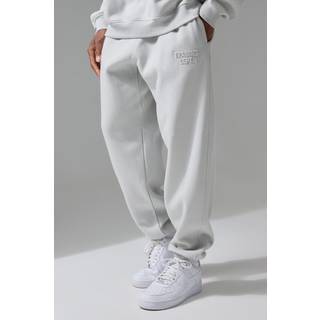 Mens Light Grey Man Active Training Dept Oversized Embossed Jogger