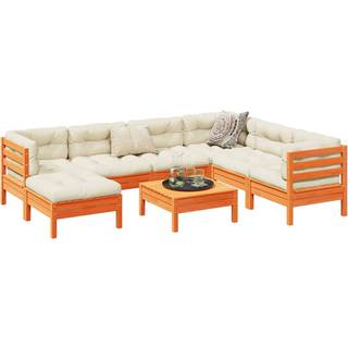Sofasæt Til Haven 8 Dele Med Hynder Massivt Douglasgran - Gyldenbrun