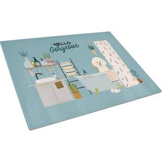 Caroline's Treasures CK7497LCB Bichon Frize i badekar glasskærebord Stort dekorativt tempereret glasskæreskæring og serveringsplade i stor større