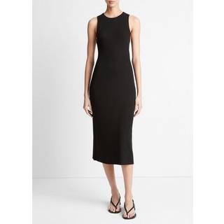 Vince Ribbed-knit jersey midi dress - black - XL