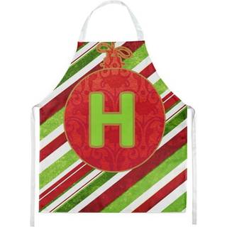"""" Caroline's Treasures CJ1039-Hapron Christmas Ornament Holiday Idial Letter H Forklet Large Multicolor """"