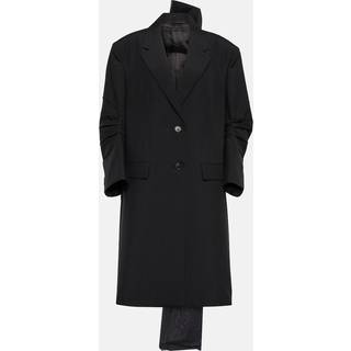 Prada Bow-detail mohair coat - black - S