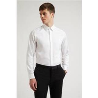 Ted Baker Tailoring Ted Baker Tailoring Stræk Double Cuff Slim 100% Bomuld Hvid Skjorter - EU 42 Almindelig