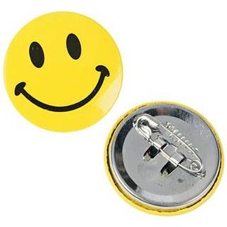 Fun Express - Mini Metal Smile Face Button Pins (1 -Pack 48)