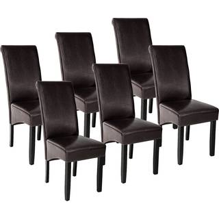 Spisebordsstol, ergonomisk - brun,Sæt med 6 stk.