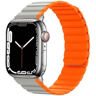 Lippa Apple Watch Magnetisk Silikonerem 38/40/41 - Grå/Orange