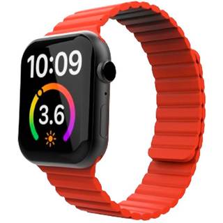 Lippa Apple Watch magnetisk silikonerem 42/44/45/49 - Sort / Gul