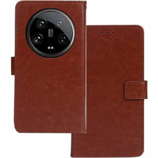 EIDERWOOD Xiaomi 14 Ultra Blankt Læder Flip Cover m. Pung & Ståfunktion - Brun