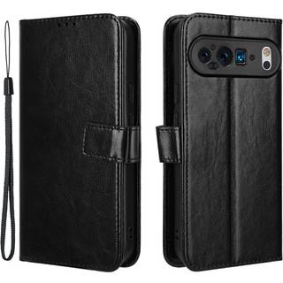 EIDERWOOD Google Pixel 9 / 9 Pro Blankt Læder Flip Cover m. Pung & Strop - Sort