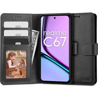 Realme C67 (4G) Tech-Protect Flip Wallet m. Pung - Sort