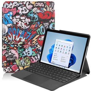 EIDERWOOD Microsoft Surface Go 4 Læder Cover med Ståfunktion - Graffiti