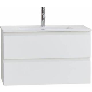 Danbad vaskeskab, mat hvid, 2 skuffer - 80 x 46 x 50 cm