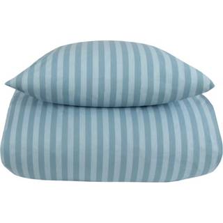 Stribet sengetøj - 150x210 cm - Stripes blue - Lyseblå - Sengelinned i 100% Bomuld - Borg Living sengesæt