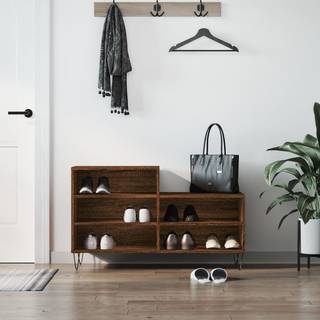 skoskab 102x36x60 cm konstrueret træ brun egetræ