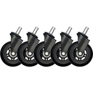 Piranha gamingstol hjul - 5 pakke (sort)