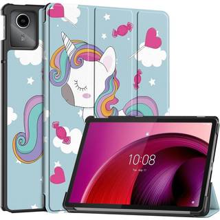 EIDERWOOD Lenovo Tab M11 Tri-Fold Kunstlæder Flip Cover m. Vågeblus Funktion - Enhjørning