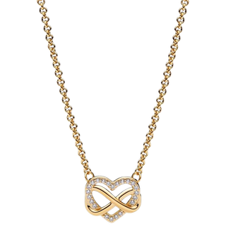 Pandora 362666C01-50 Damen-Kette Funkelndes Unendlichkeits-Herz Goldfarben