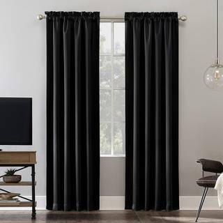 Sun Zero Oslo Theatre Grade Extreme Total Blackout Rod Pocket Curtain Panel 52 """" X 84 """" Sort