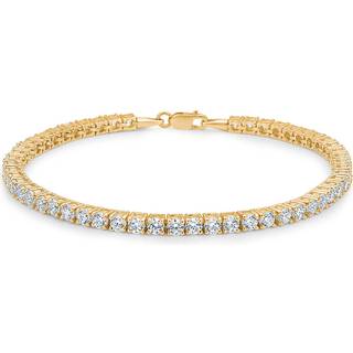 Mads Z - TENNIS armbånd i 8 kt guld m hvide zirkoner - 3 mm