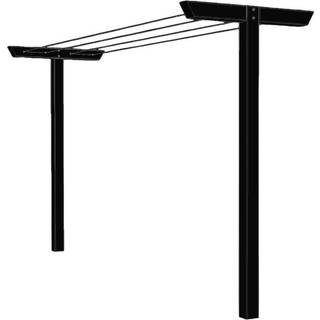 PLUS Classic tørrestativ, sort/fyr, 400 x 90 x 185 cm