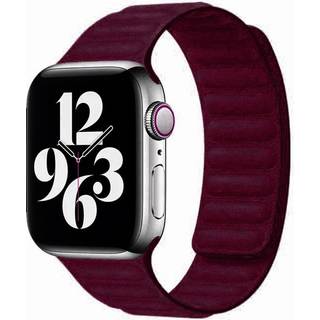 Apple Watch (38/40/SE/41/42mm) Magnetisk Lippa Finewoven Rem - Vinrød