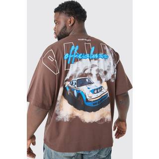 Mens Coffee Plus Oversized Boxy Rally Graphic T-shirt