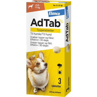 AdTab tyggetabletter til hunde > 5,5 - 11 kg- Fri fragt over 249
