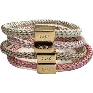 Dark Fat Hair Ties Thin 4 Pk Combo Rose Mix