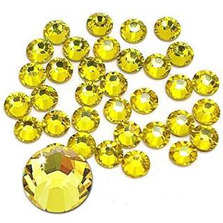Jollin lim fix krystal fladback rhinestones glas diamantes perler til håndværk negl kunst håndværk dekorationer tøj sko 2,8 mm (SS10 2880pcs citr