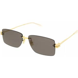 Bottega Veneta Mand BV1126S 002 Solbriller Metal Guld Grå Firkantet Normal