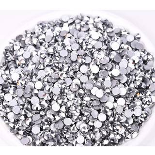 Jollin lim fixa flatback rhinestones glas diamantes ädelstenar för nagelkonst hantverk dekorationer kläder skor 6.4 mm (SS30 288 st silver)