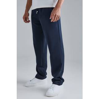 Mens Elastic Waist Straight Fit Trouser in Navy