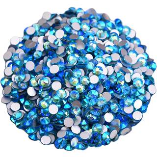 Jollin lim fix krystal fladback rhinestones glas diamantes perler til negle kunst h?ndv?rk dekorationer t?j sko (SS30 288pcs aquamarine ab)