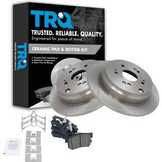 TRQ bagbremsepude & rotor kit bremseklodser bremse rotor keramisk kompatibel med 2010-2018 Acura RDX 2005-2016 Honda CR-V