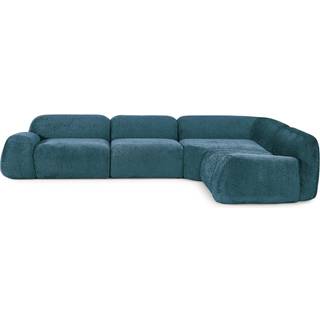 Modulær hjørnesofa Wolke (4-personers) i teddy-bouclé
