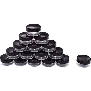 HealthCom 10 Gram Jar 10 ml Jar Cosmetic Sample Opbevaringsbeholdere Nyt plast Tomt sort l?g til Make Up Eye Shadow Creams Lip Balm Lotions 50 pc