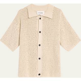 Frame Open-knit cotton cardigan - beige - EU 42