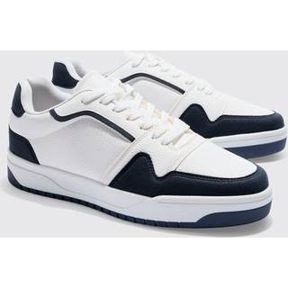 Mens White Chunky Sole Contrast Panel Trainers