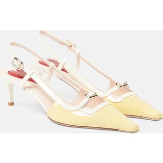 Roger Vivier Vivâ Canard patent leather slingback pumps - neutrals - EU 35.5
