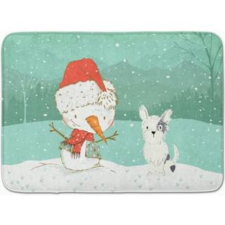 Caroline's Treasures White Black Terrier Snowman Christmas Machine Washable Memory Foam Mat