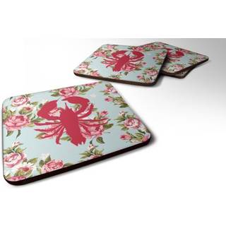 """"Carolines Treasures BB1015-RS-BU-FC Hummer Shabby Chic Blue Roses Skumbrikker (s?t med 4) 3,5"""""""" H x 3,5"""""""" B Multicolor""""