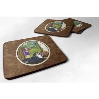 """" Caroline's Treasures SS8535FC Little Girl med sin Bernese Mountain Dog Foam Coasters (S?t p? 4) 3.5 """" ""H X 3,5"" """" ""W Multicolor"" ""