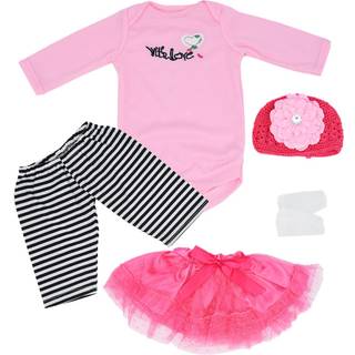 Reborn Baby Dolls tøj til 17-22 tommer nyfødt baby dukke pige baby dukke tøj tøj tilbehør der passer 17-22 tommer baby dukke pige (rød nederdel)