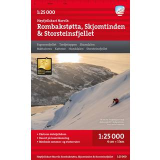 Calazo förlag Høyfjellskart Narvik: Rombakstøtta, Skjomtinden & Storsteinsfjellet 1:25.000 NoColour, OneSize