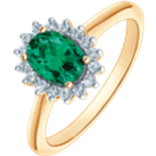 Støvring Design 14 Karat Guld Ring med Smaragd og Brillanter 0,25 Carat W/SI