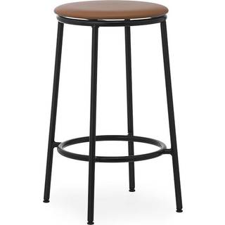 Normann Copenhagen Circa Barstol H65 Læderpolstret Sort/Brandy Læder 41574